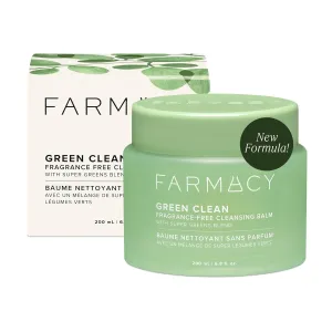 Farmacy Makeup Remover Cleansing Balm - Green Clean Waterproof Makeup Remover   Oil Based Cleanser - Newly Formulated Double Cleanser with Plant Based Waxes   Upcycled Moringa - Fragrance Free (200ml)