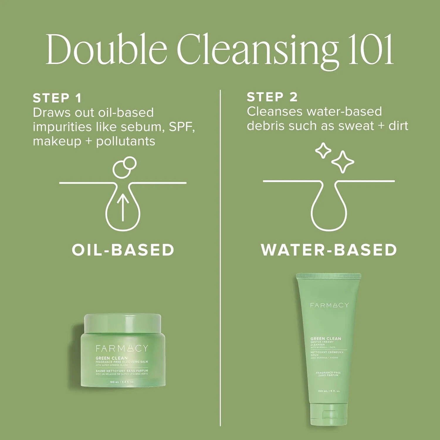 Farmacy Makeup Remover Cleansing Balm - Green Clean Waterproof Makeup Remover   Oil Based Cleanser - Newly Formulated Double Cleanser with Plant Based Waxes   Upcycled Moringa - Fragrance Free (200ml)
