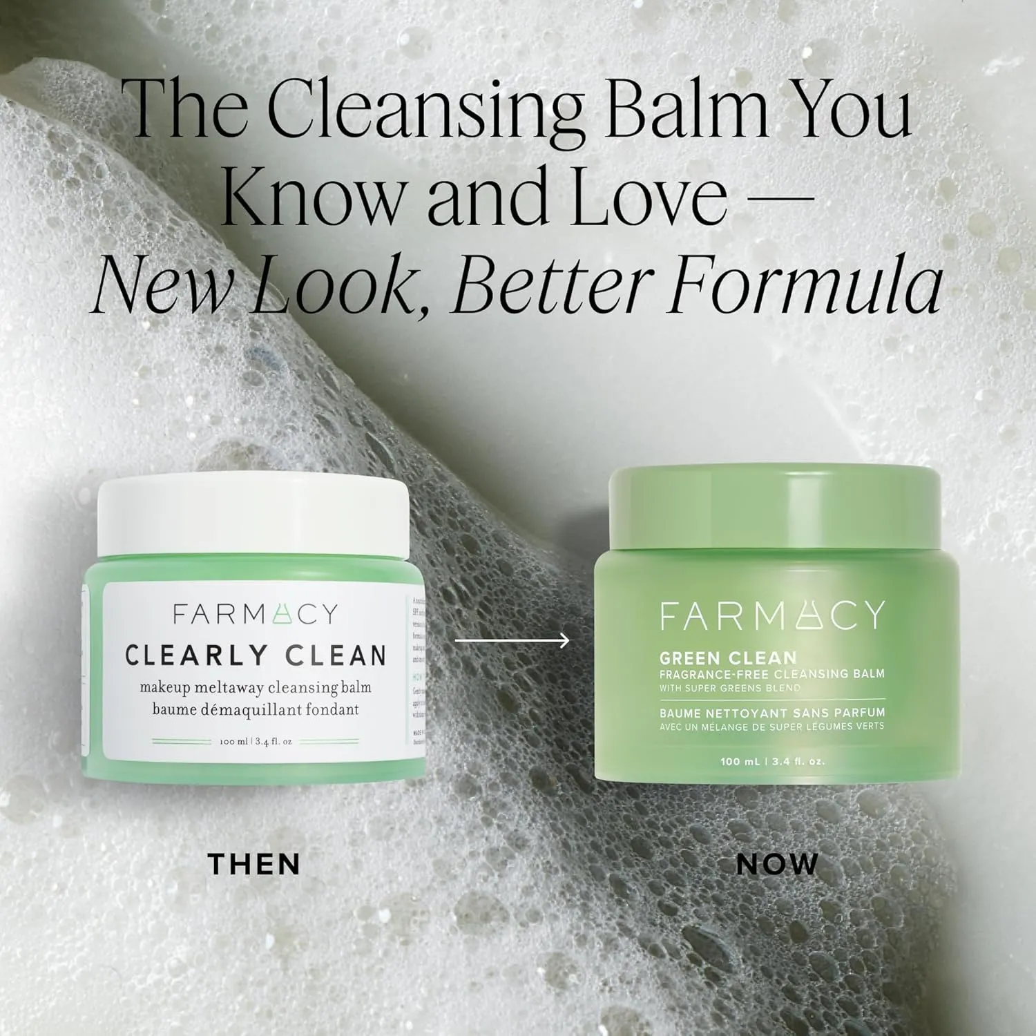 Farmacy Makeup Remover Cleansing Balm - Green Clean Waterproof Makeup Remover   Oil Based Cleanser - Newly Formulated Double Cleanser with Plant Based Waxes   Upcycled Moringa - Fragrance Free (200ml)
