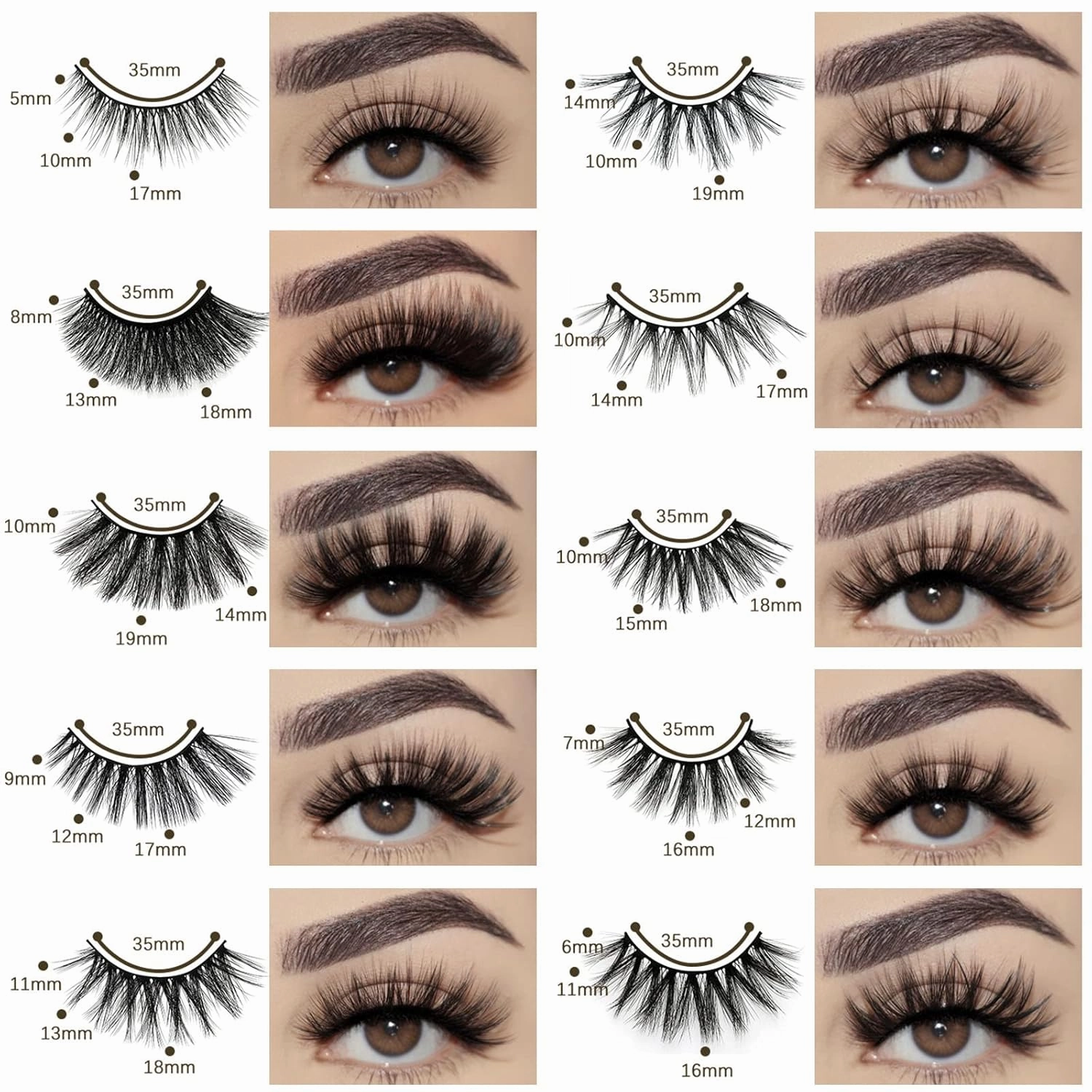 FARRED Wholesale False Lashes 30 Pairs 10 Styles Medium Length Vegan Eyelashes Fluffy Volume Strip Lashes Bulk 10 Portable Boxes Fake Eyelashes Mixed Natural Look 3D Faux Mink Lashes(mix 30pairs)