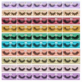 FARRED Wholesale Faux Mink Lashes Bulk 50 Boxes 10 Styles Eyelashes Volume Lashes 10 Portable Individual Boxes 10-20mm Mixed Natural Look Lash 3D False Eyelashes