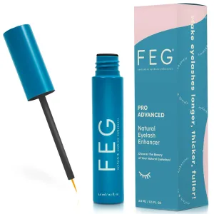 FEG Pro Advanced Natural Eyelash Enhancer Serum for Rapid Lash Growth | Extra Strength Lash Serum for Growing Thick, Full, and Long Eyelashes | 3ml | Stimulates Natural Growth