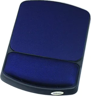 Fellowes Gel Wrist Rest and Mouse Rest, Sapphire/Black (98741) (2-Pack)