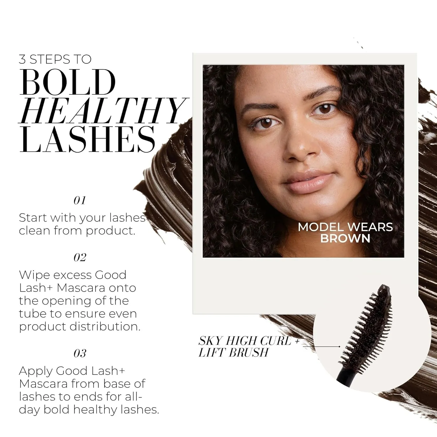 Fitglow Beauty Vegan Good Lash   Mascara Trio Gift Set | Volumizing Lengthening & Conditioning Eyelash Mascara Kit | Natural Lash Serum | Reduces Shedding & Breakage | 3 Pack - Black, Brown, Rich Navy