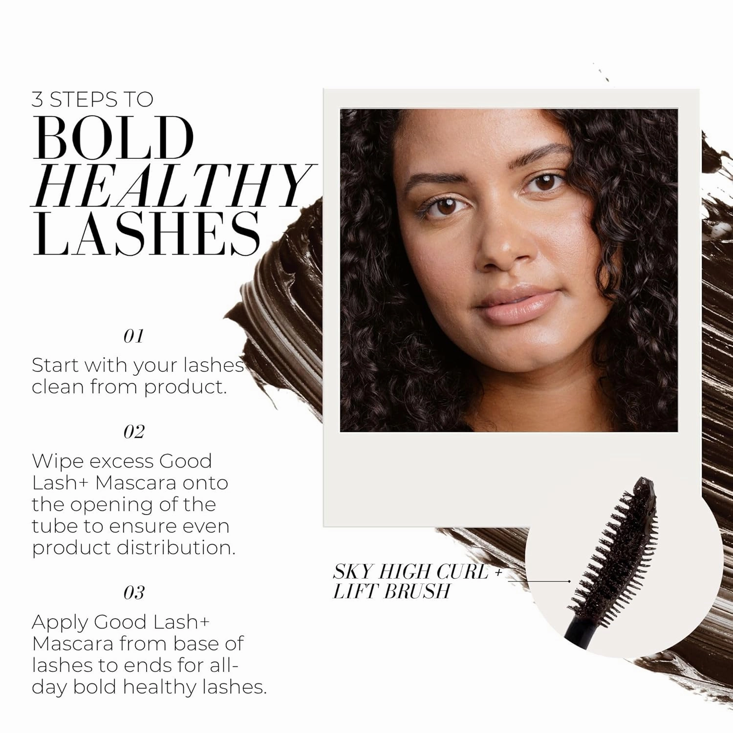 Fitglow Beauty Vegan Good Lash   Mascara | 2-in-1 Volumizing Lengthening & Conditioning Eyelash Mascara | Natural Lash Serum | Reduces Shedding & Breakage | Plant-Powered Phyto Superfoods | Brown, 10g