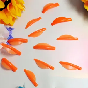 Flex Rod C Curl 6 Size Lash Lift Lifting Pad Round Eyelash Shield Light Self-sticking Perm Rods Make Eyelashes Instant Lifted Glueless Pads Salon Curling Rods Reusable Lami Perming Roller (Orange)