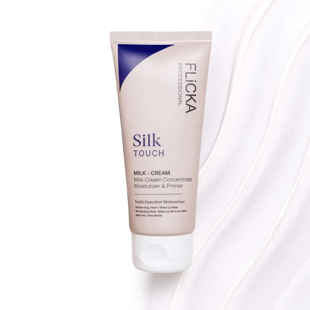 FLi...CKA Silk Touch 3 in 1 Moisturizer and Primer for Face Makeup | Hydrating, Lightweight & Long- Lasting | All Skin Types | Milk-Cream Multi Function | Minimises Pores | 60 Gram