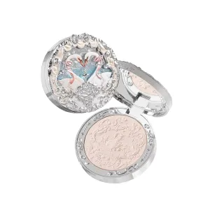 Flower Knows Swan Ballet Embossed Blush,Translucent Matte Finish,Buildable & Blendable Powder Blush for cheeks,Pressed Setting Powder,Natural Flush for All Skin Tones(01 Niveous Swan,5g)