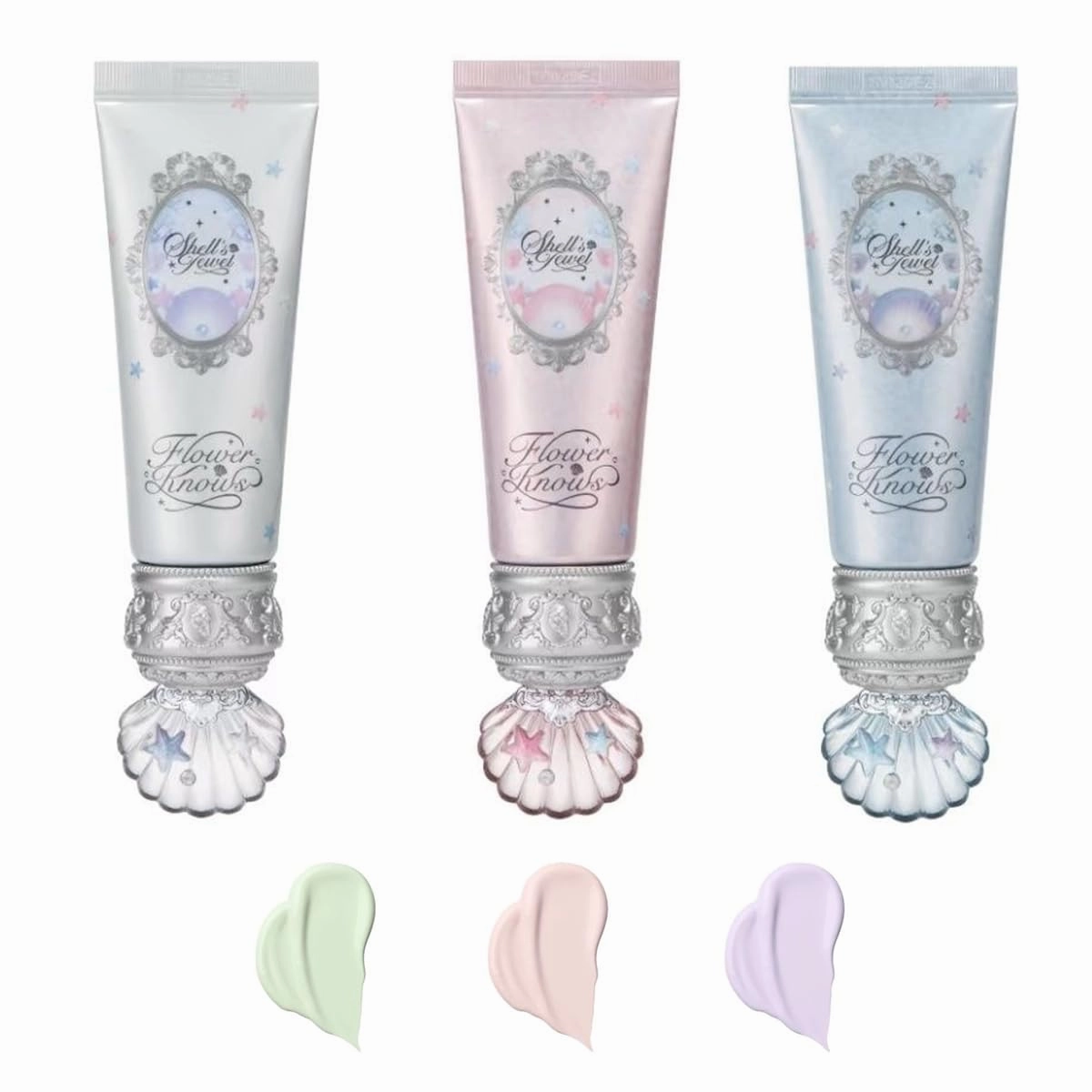 Flower Knows Shell Pearl Tone-Up Primer–Brightening Long-Lasting Smooth Finish (C03, S)