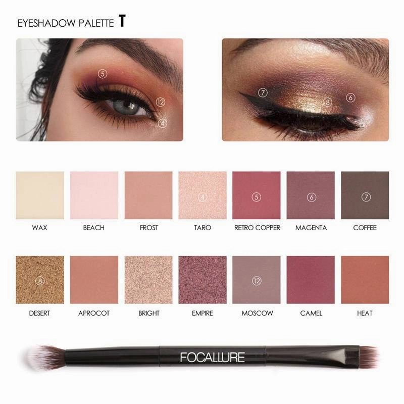 FOCALLURE BUNDLE Eyeshadow Palette   Mascara   Liquid Eyeliner Pen   FREE Eyebrow Pen
