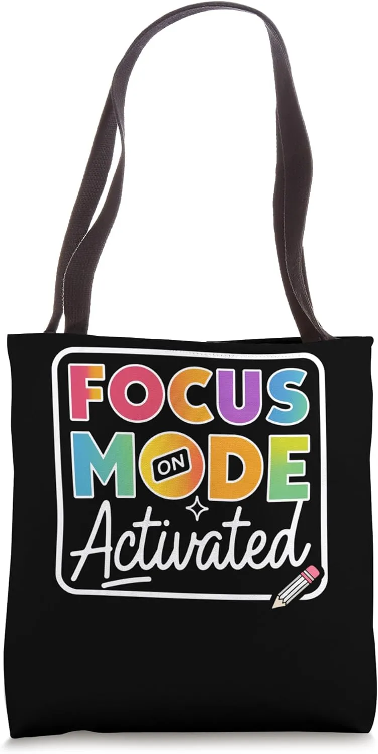 Focus Mode Activated Colorful Typography Art Tote Bag