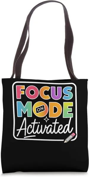 Focus Mode Activated Colorful Typography Art Tote Bag