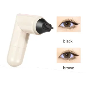 Foldable Stamp Eyeliner Set - Gel Eyeliner Pencil & Stamp for Perfect Eyelines | Water-proof, Smudge-Proof, Long-Lasting Make-up Pen (brown)