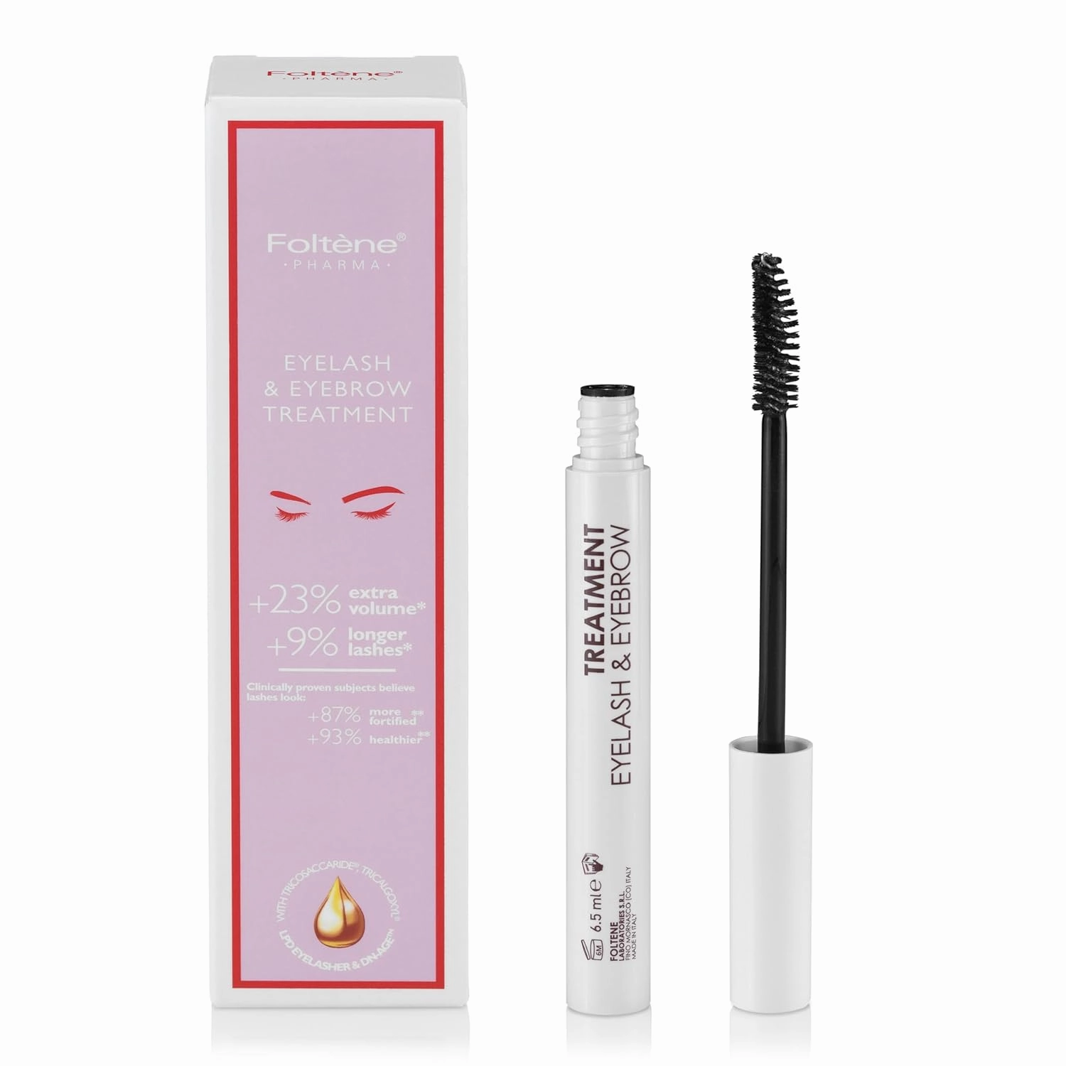 Foltene Eyelash & Eyebrow Treatment - Lash and Brow Serum w/Applicator - Stimulate Growth for Thicker Longer Fuller Eyelashes & Eyebrows - Strengthening & Protective Effect - Nutrition Conditioner