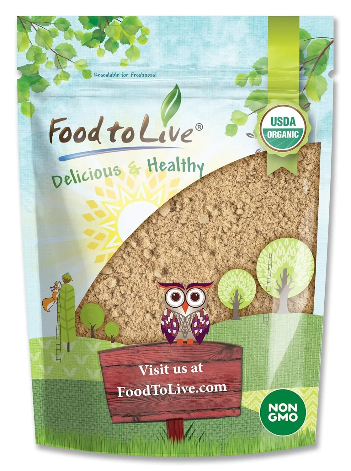 Food to Live Organic Ripe Banana Powder, 1 Pound - Non-GMO and Raw Whole Fruit Flour, Unsweetened, Unsulfured, Vegan, Kosher, Bulk Dried Platano, Rich in Dietary Fiber, Potassium, and Copper