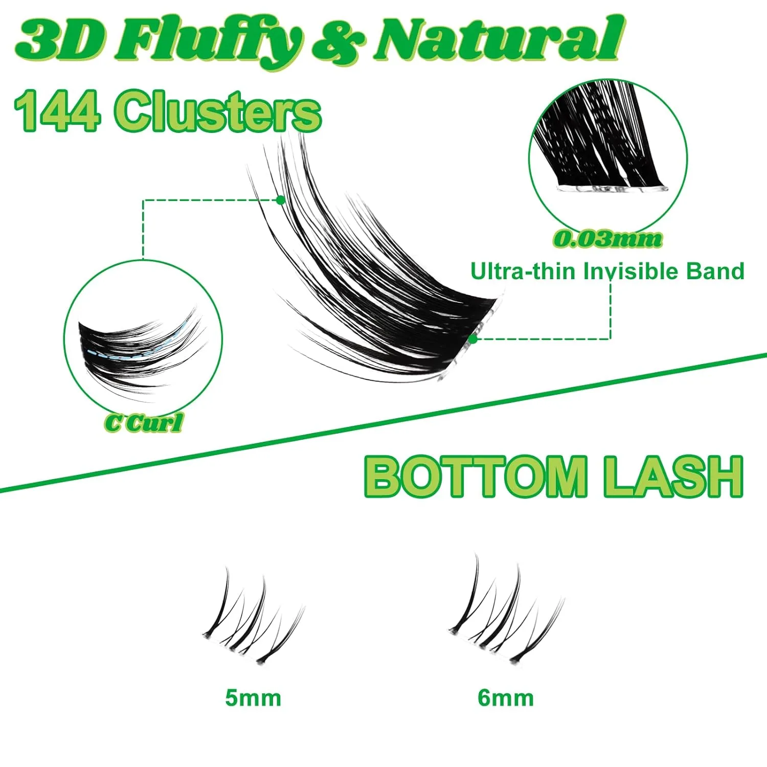 Fox Cat Eye Lash Clusters D Curl DIY Lash Extension Kit and Lash Clusters 8-18mm with Bond, Seal, and Remover - Invisible Band Lashes, Cat Eyelashes Glue-Free Lower Lashes, Fairy Fox-Kit