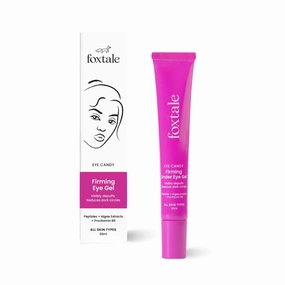 Fox tale Firming Eye Gel to Reduce Dark Circles, Puffy Eyes, Fine Lines and Inflammation | Cooling and Hydrating for Under-Eyes with Peptides, Algae, Provitamin B5| All Skin Types| Men & Women - 20ml