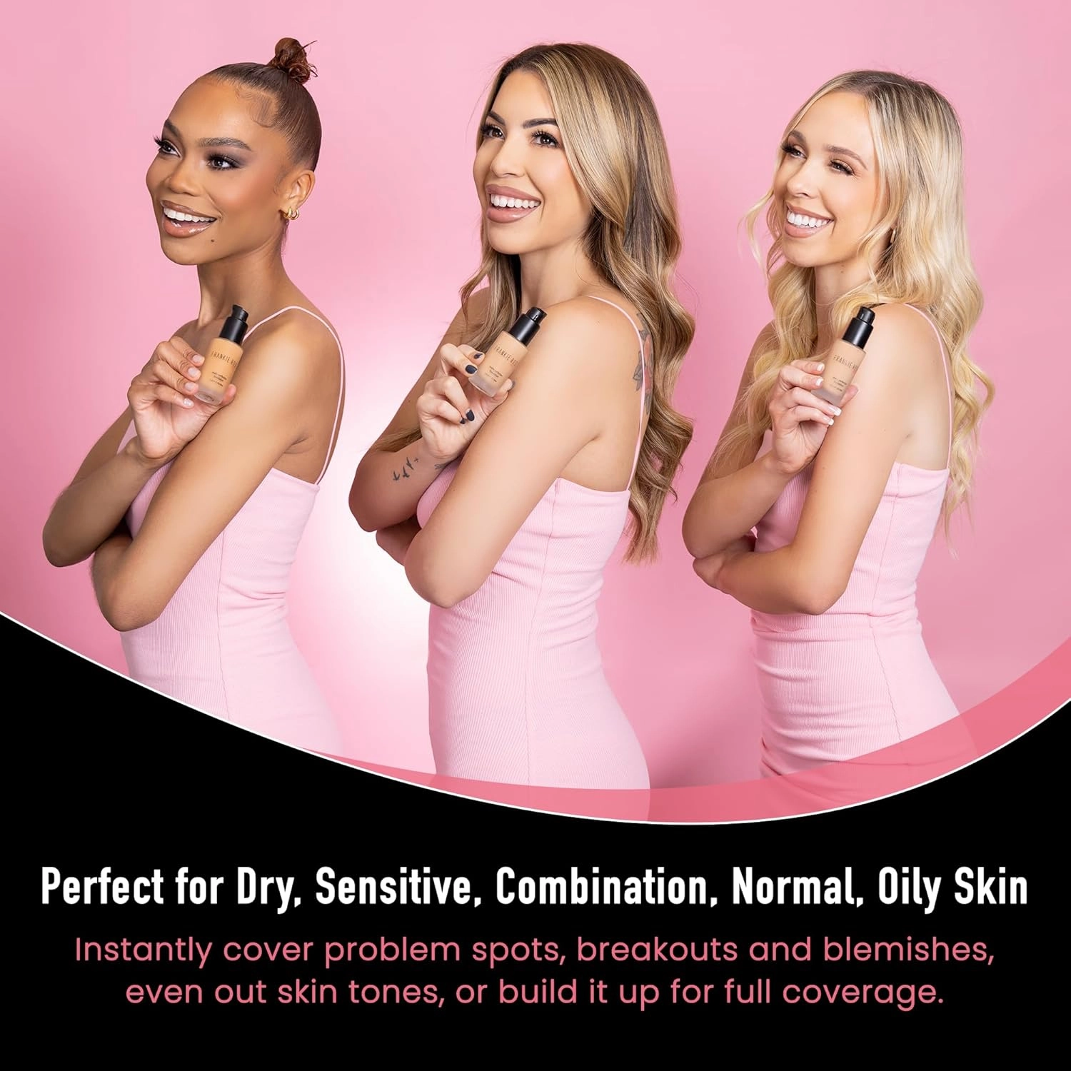 Frankie Rose Cosmetics Matte Perfection Foundation Makeup – Long-Lasting, Hydrating Foundation for Semi-Matte Finish - Foundation Full Coverage for All Skin Types - (Latte) 1.0 US fl oz / 30 ml