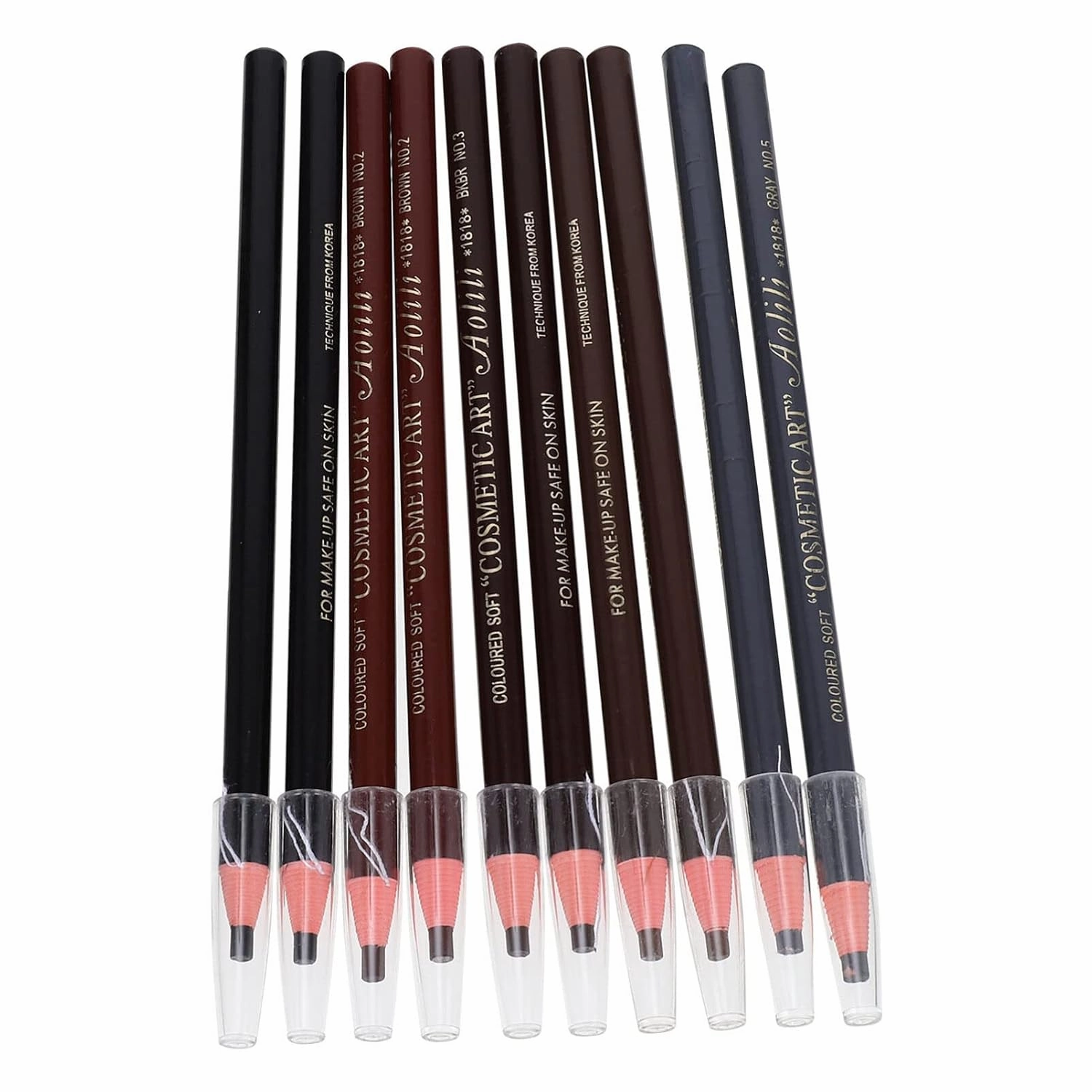 FRCOLOR 3sets Brow Pen 12 Colors Makeup Eyebrow Pencils Set Microblading Tool Ideal for Girls Women Easy to Carve 10pcs*3