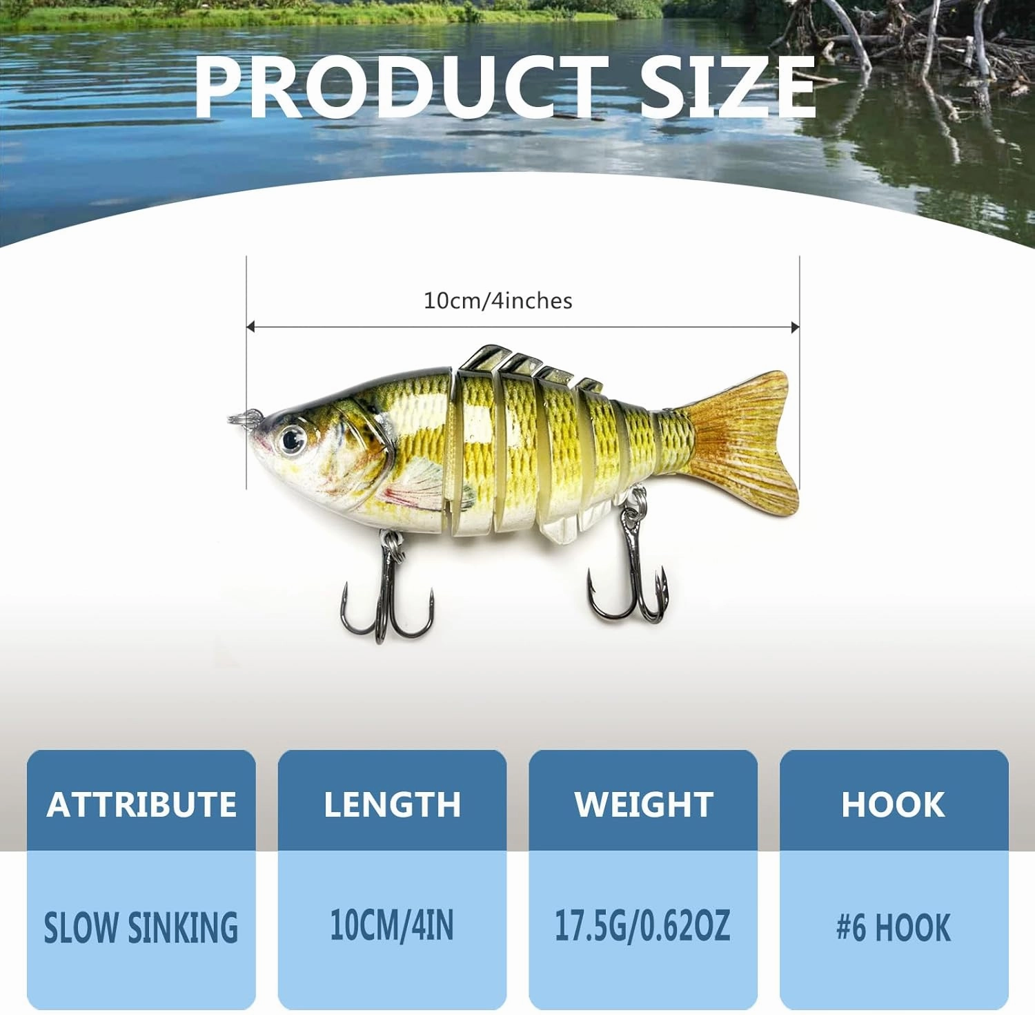 Freshwater and Saltwater, AIDOUBARA Lifelike Fishing Lures for Bass Trout Crappie Walleye Pike Bluegill Salmon, Swimbait for Bass Fishing, Amazing Fishing Gear Gifts for Family