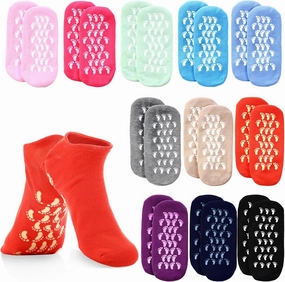 Frienda 12 Pairs Moisturizing Socks Gel Socks for Foot Care Spa Size 5-9 Reusable Gel Lined Feet Care Stocking for for Feet Dry Cracked Women and Man Repairing Softening Dry Cracked, 11 Color