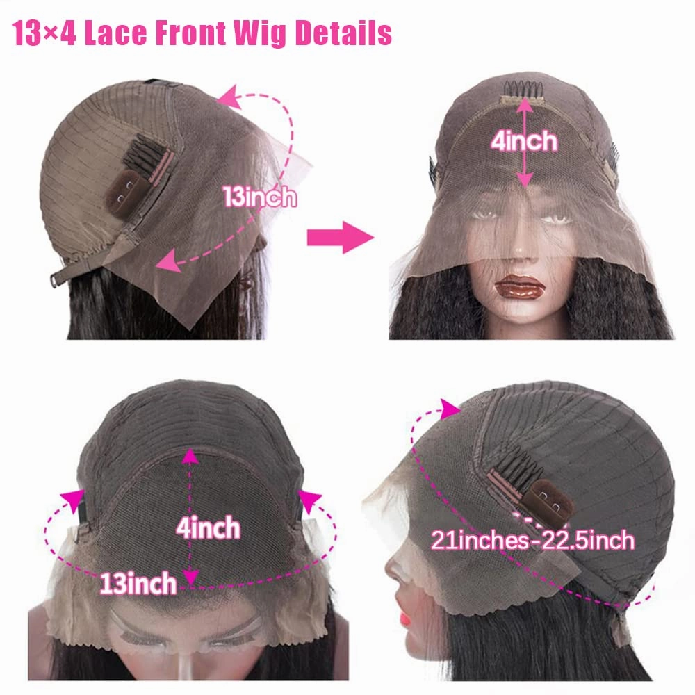 FTQZKEY 14inch Chocolate Brown Body Wave Lace Front Wig 13X4 HD Lace Front Wigs Human Hair 180 Density Brown Human Hair Pre Plucked with Baby Hair