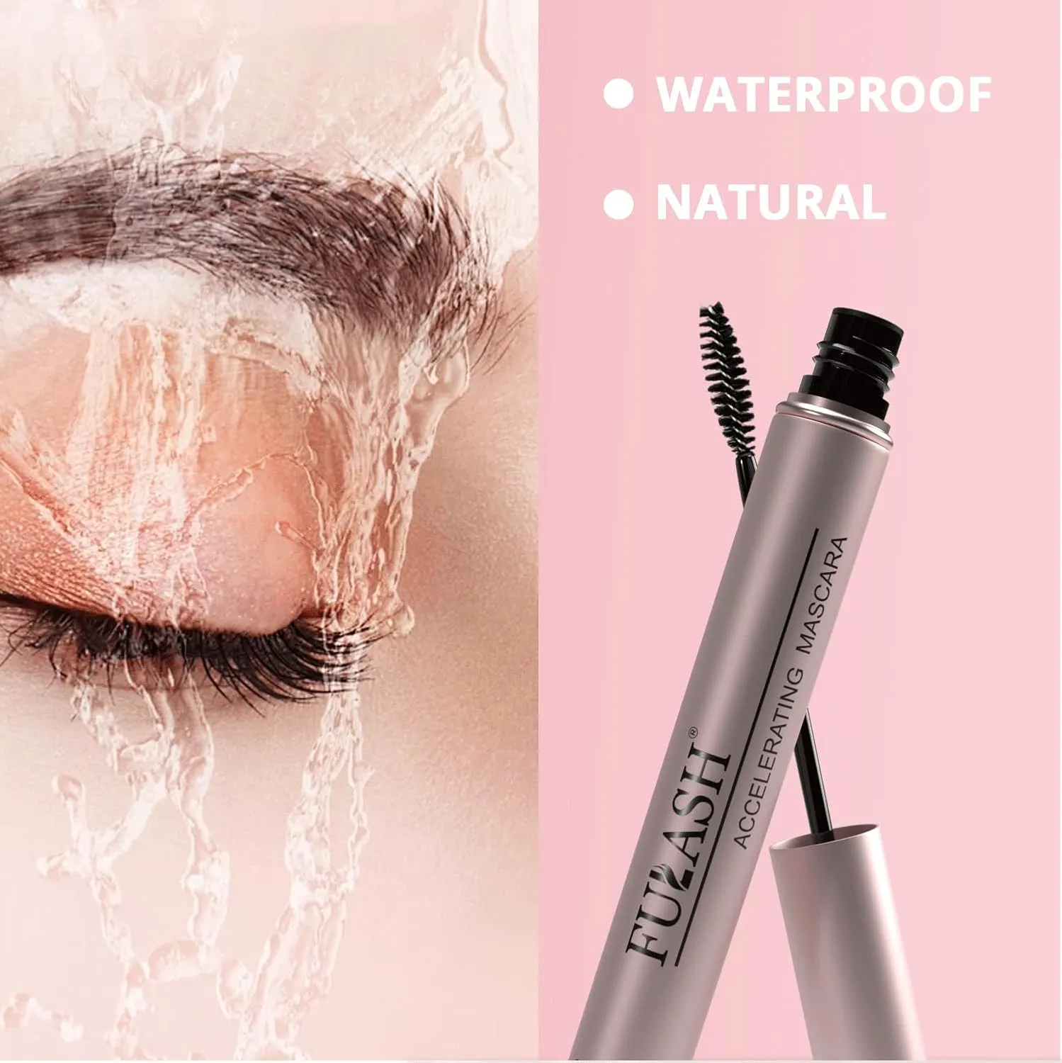 Fulash Black Mascara, Mascara Volume And Length, 3D Fibre Volumizing, Smudge-Proof, Vegan Formula Birthday Gift for Women, Black 6ml