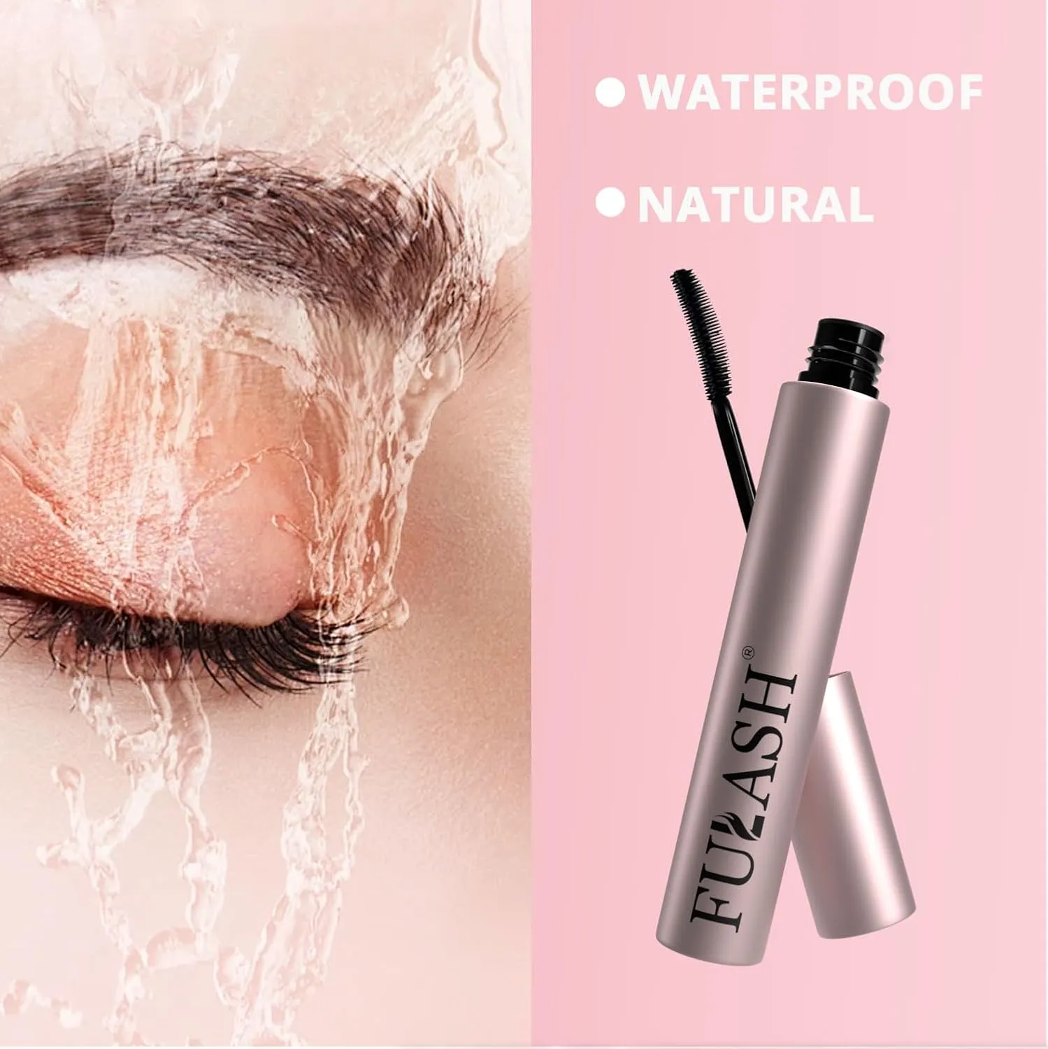 Fulash Brown Mascara, Washable Mascara, 3D Fibre Lash, Lengthening Volumizing, Smudge-Proof, Vegan Formula Birthday Gift for Women Brown 6ml