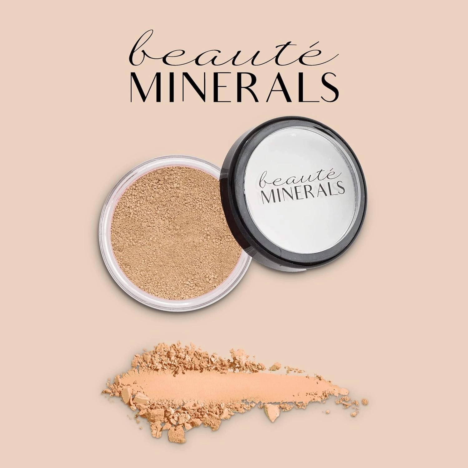 Full Coverage Foundation Mineral Makeup Face Powder by Beauté Minerals in Medium Cool | 100% Natural Makeup: Talc Free Loose Powder Matte Foundation, Concealer & Contour Makeup   Zinc Oxide 0.31 Oz