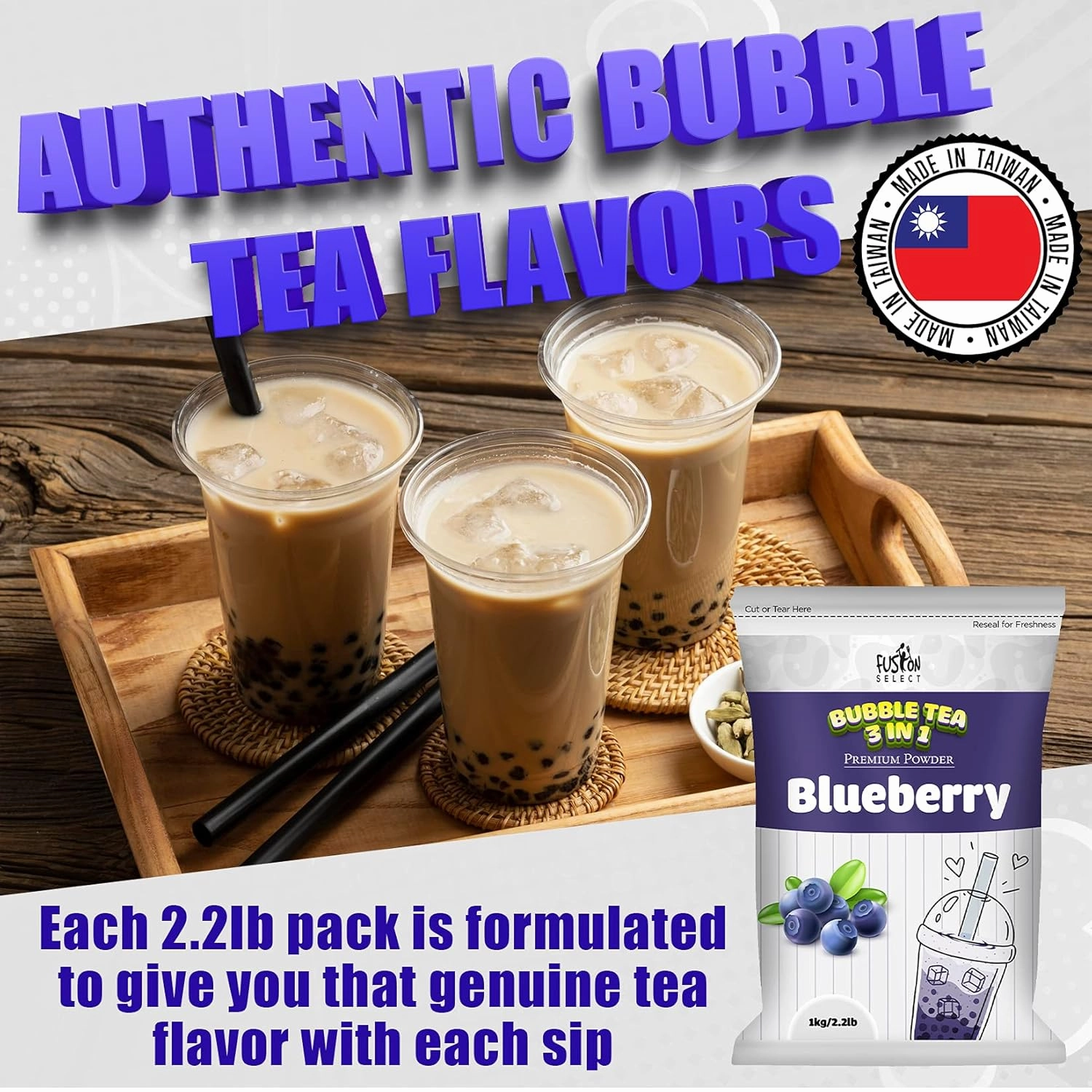 Fusion Select 2.2lb Banana MilkTea Powder For Bubble Tea, Boba Tea, 3-in-1 Drink Powder with Cream & Sugar, Smoothies - Instant Pre-Mixed Beverage for Hot or Cold Blends or Yummy Frappes