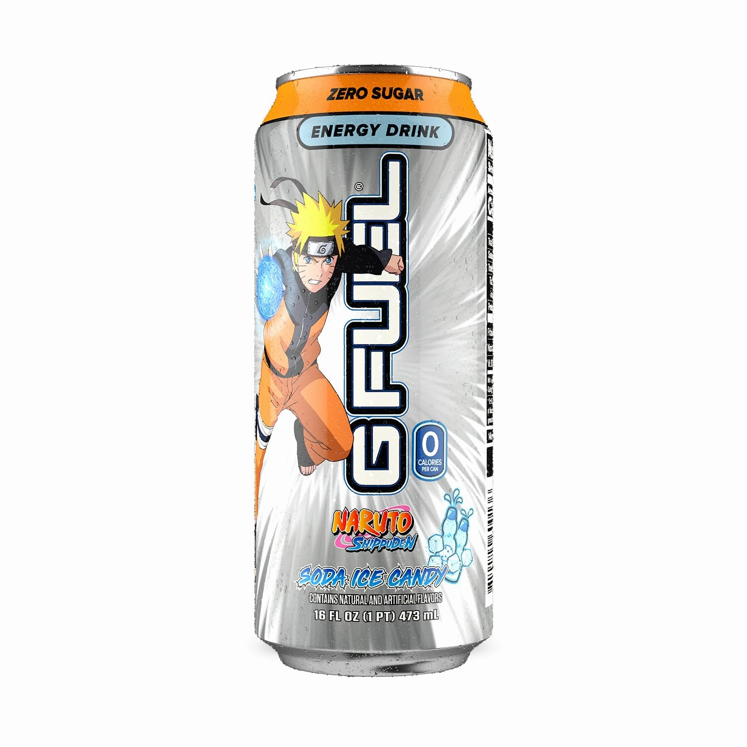 G Fuel Energy Drink, Lemon Lime Slushie, Sugar Free Beverage with 140mg Caffeine, Daily Energy Boost with Focus Amino, Vitamin   Antioxidants, 16 oz Cans (Naruto Shippuden, 12-Pack)