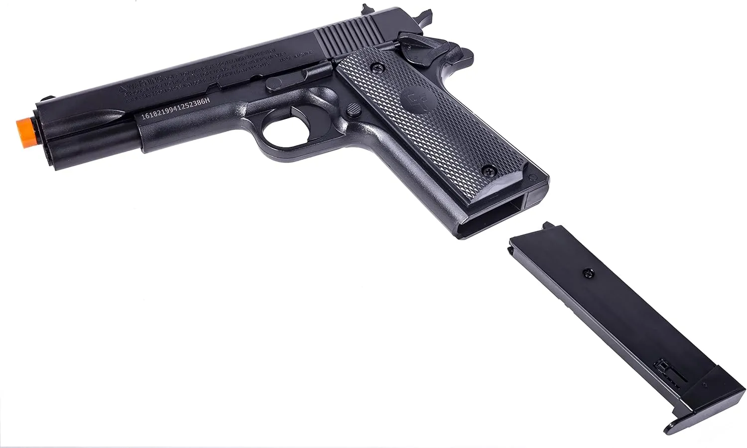 Game FaceGameFace ASP311BDK Stinger Spring-Powered Single Shot Airsoft Pistol Kit with 2 Pistols, Target and BBS, Black