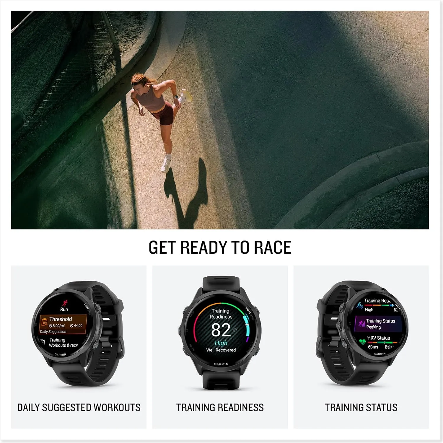 Garmin Forerunner 570 (47 mm, Slate Gray/Translucent Black) Running GPS Smartwatch - AMOLED Display, Training & Recovery - Bundle with PlayBetter Portable Charger & HD Screen Protectors