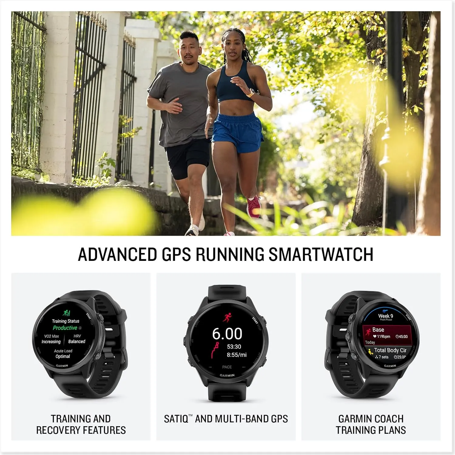 Garmin Forerunner 570 (47 mm, Slate Gray/Translucent Black) Running GPS Smartwatch - AMOLED Display, Training & Recovery - Bundle with PlayBetter Portable Charger & HD Screen Protectors