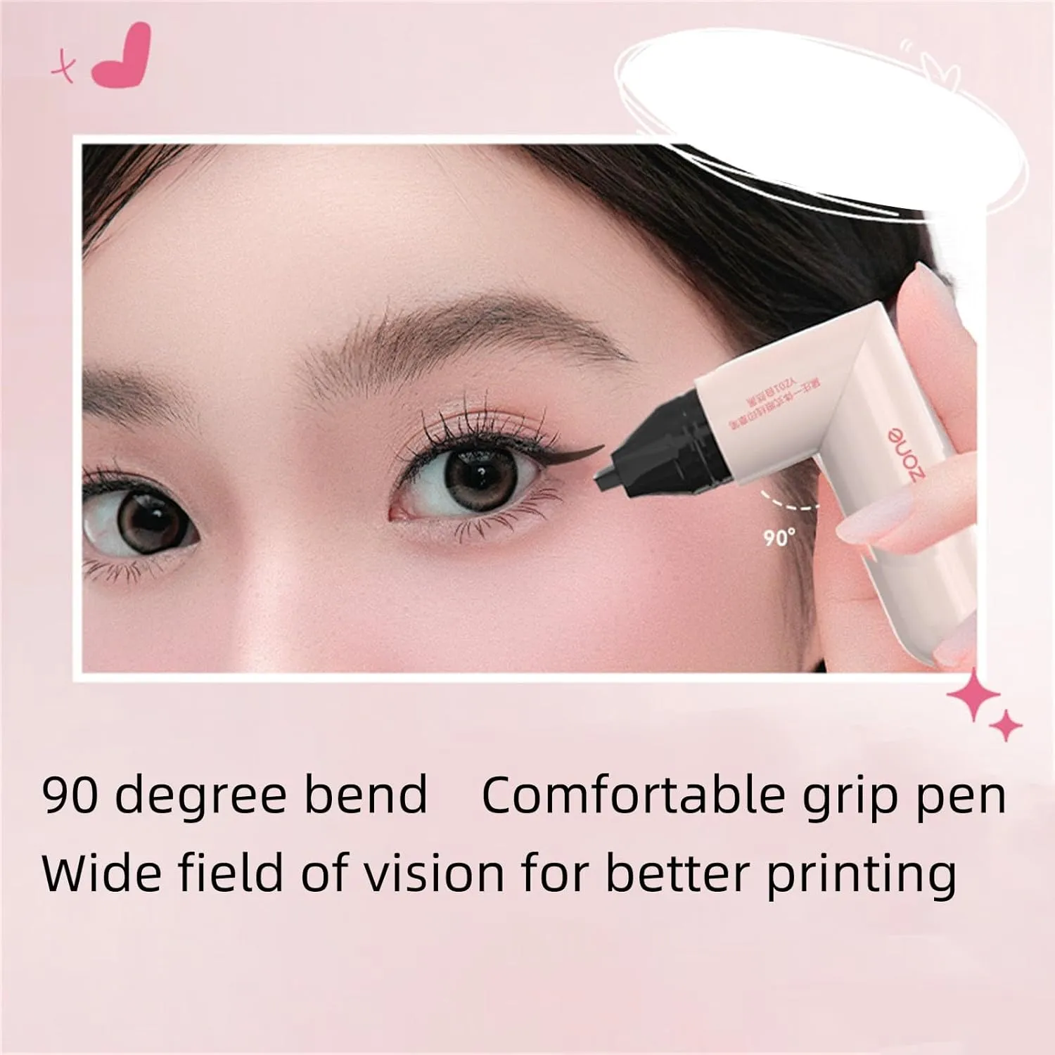 Gel Eyeliner Pencil Set, 2025 New Foldable Eyeliner Stamp for Perfect Wings, Waterproof Eyeliners Tool, Smudge Proof Eyeliners Pen for Beginners (Brown)
