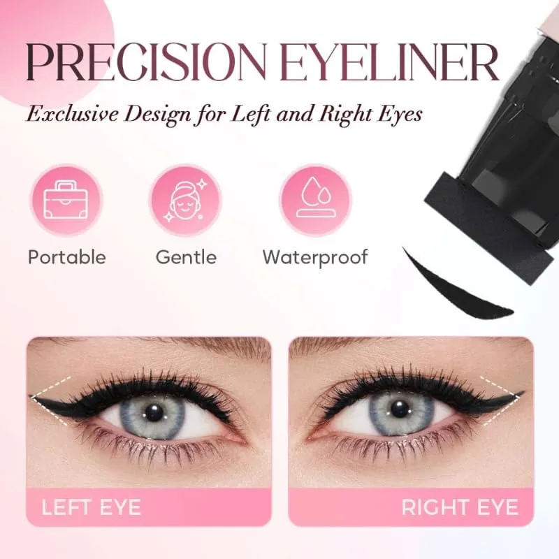 Gel Eyeliner Pencil Set, Eyeliner Stamp for Perfect Wings, Waterproof Eyeliners Tool, Smudge Proof Eyeliners Pen for Beginners (Brown)