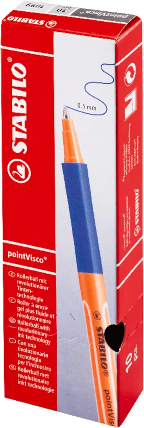 Gel Rollerball - STABILO pointVisco Box of 10 Black