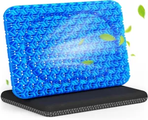 Gel Seat Cushion, Cool Chair Cushion for Office Chairs, Driving Car Cushions Breathable, Wheelchair Cushions for Pressure Relief, Back Pain for Seat Cushion, Chair Pad with No-Slip Cover