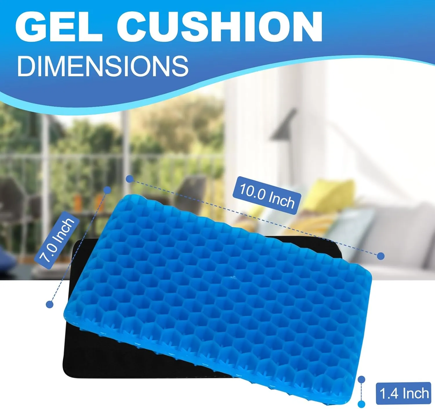 Gel Seat Cushion for Long Sitting, (10 Inch Mini) Soft＆Breathable Gel Cushions for Pressure Relief, Honeycomb Seat Cushion, Seat Pad for Kids