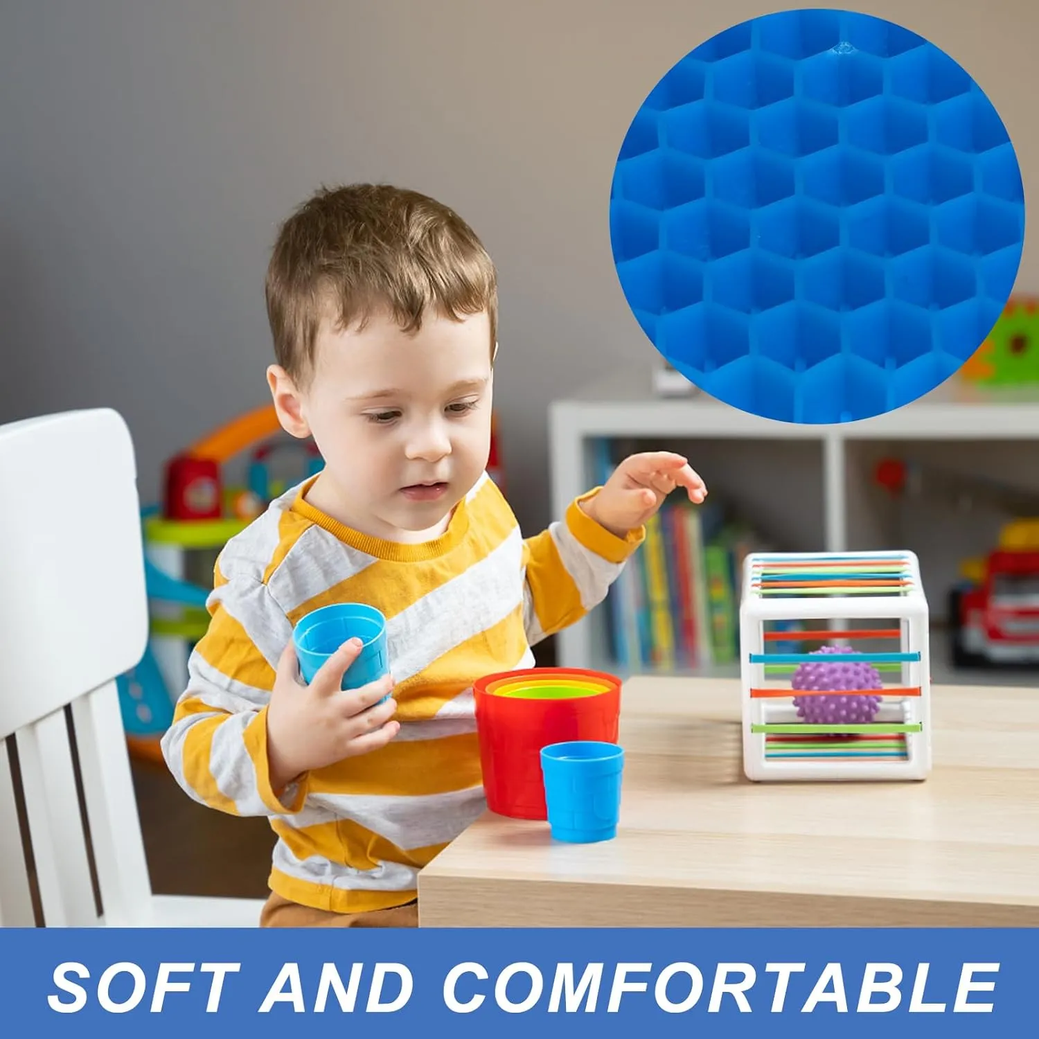 Gel Seat Cushion for Long Sitting, (10 Inch Mini) Soft＆Breathable Gel Cushions for Pressure Relief, Honeycomb Seat Cushion, Seat Pad for Kids