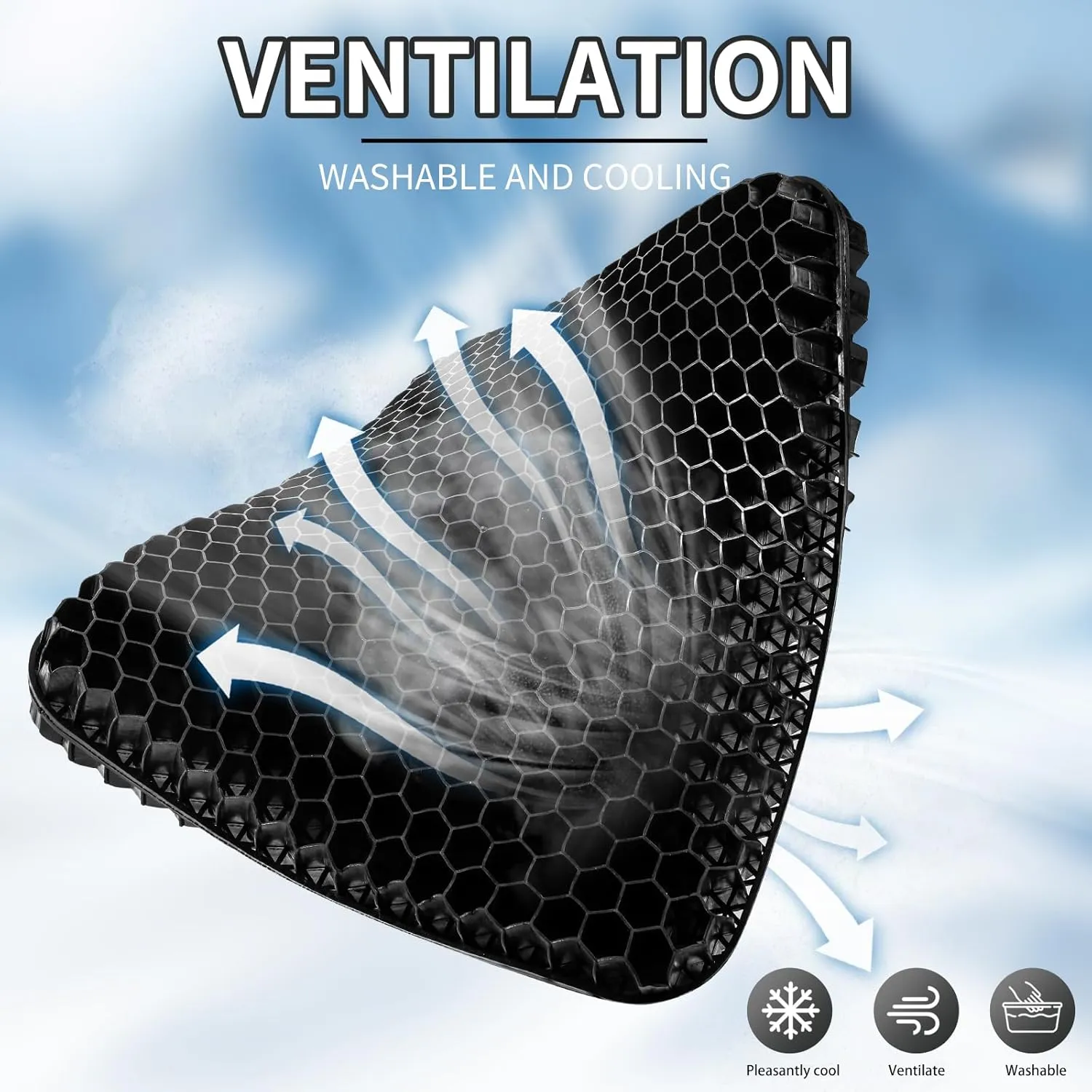 Gel Seat Cushion for Long Sitting, (2.4 Inch Extra Thick Cushion) Egg Sitter Gel Cushion, Soft＆Breathable Pressure Relief Seat Cushions, Gel Pad for Chair