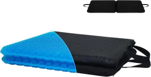 Gel Seat Cushion for Long Sitting, (2.8 Inch Double Thick Cushion) Soft＆Breathable Gel Cushions for Pressure Relief, Wheelchair Seat Cushions, Gel Pad for Chair, Office Chair Cushion
