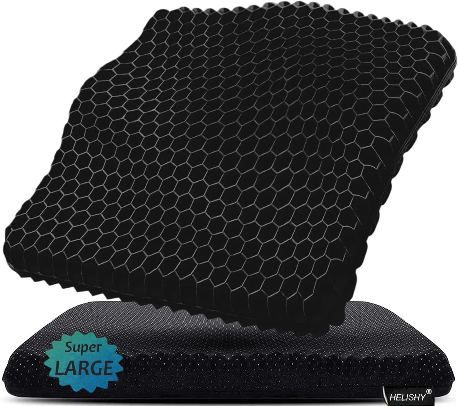 Gel Seat Cushion for Long Sitting Pressure Relief (Super Large&Thick) - Wheelchair Cushion for Pressure Sores, Coccyx, Sciatica, Back Pain Relief - Non-Slip Butt Pillow for Office, Home, Car