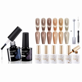 Gellen Base and Top Coat & 6 Color Gel Nail Polish