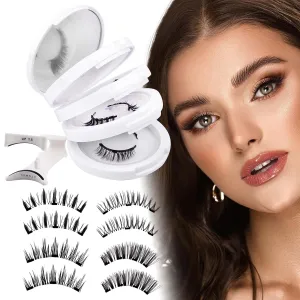 GEMERRY Magnetic Eyelashes with Applicator 4 Pairs Magnetic Lashes Natural Look No Glue Needed Strip Lash Applicator Kit Easy to Use and Remove