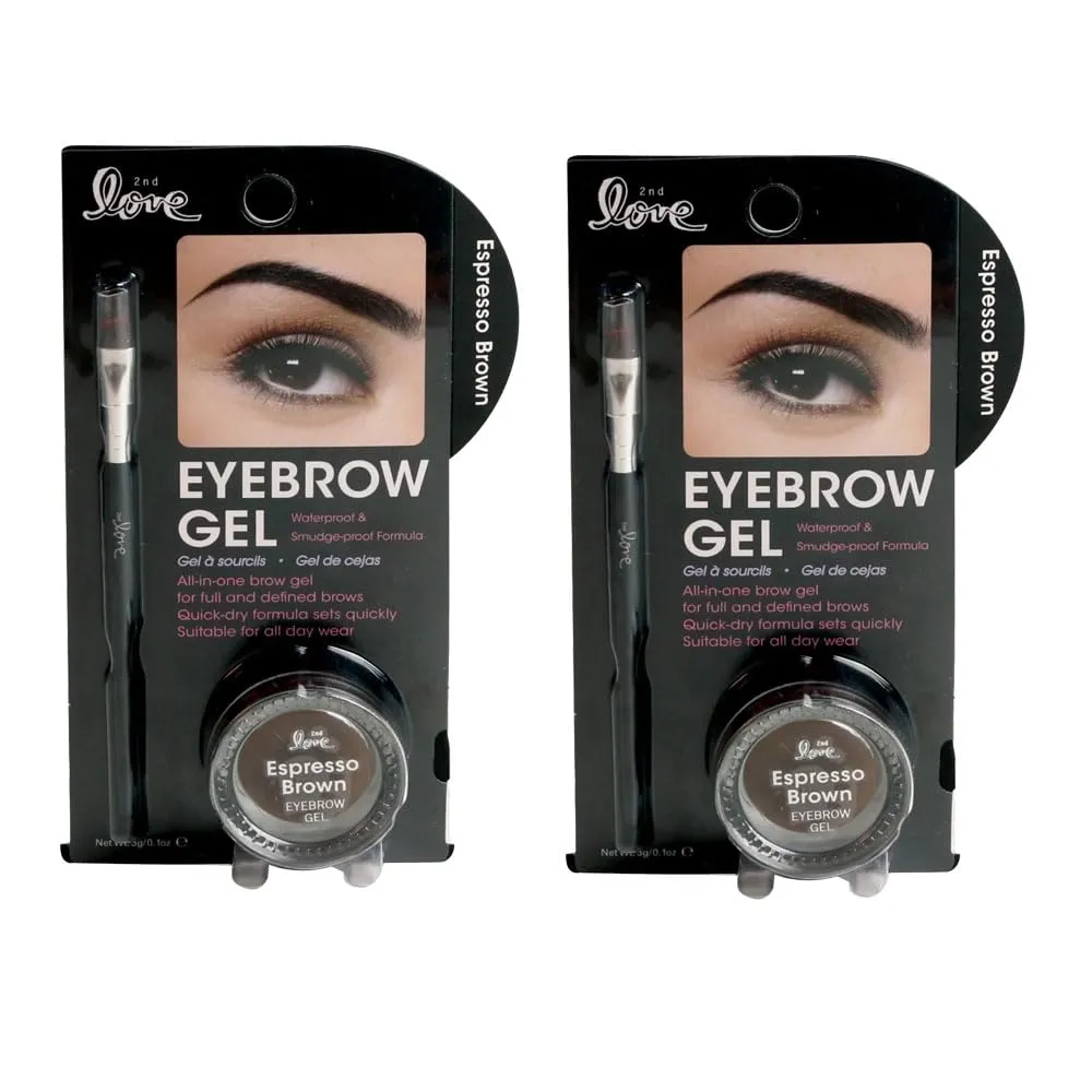 Generic 2 PACK 2nd Love Eyebrow Gel with Brush Waterproof Smudge-proof Gel (Espresso Brown)