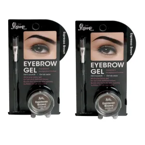 Generic 2 PACK 2nd Love Eyebrow Gel with Brush Waterproof Smudge-proof Gel (Espresso Brown)