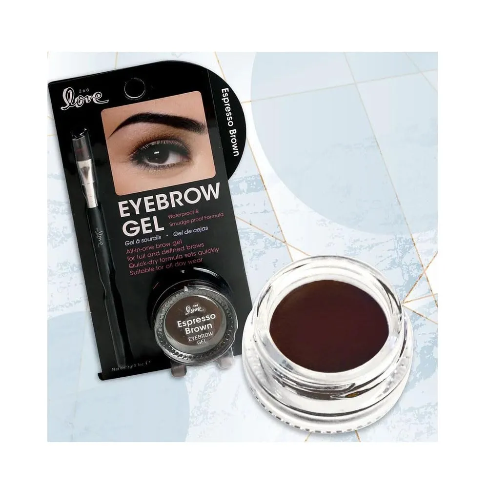 Generic 2 PACK 2nd Love Eyebrow Gel with Brush Waterproof Smudge-proof Gel (Espresso Brown)