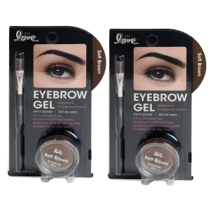 Generic 2 PACK 2nd Love Eyebrow Gel with Brush Waterproof Smudge-proof Gel (Soft Brown)