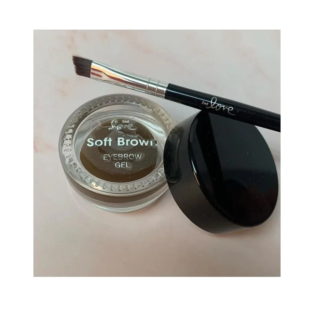 Generic 2 PACK 2nd Love Eyebrow Gel with Brush Waterproof Smudge-proof Gel (Soft Brown)